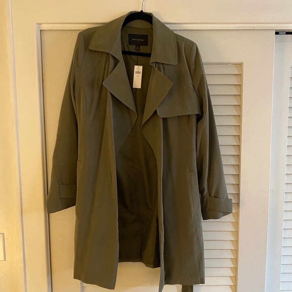 Banana Republic Soft Green Trench Coat